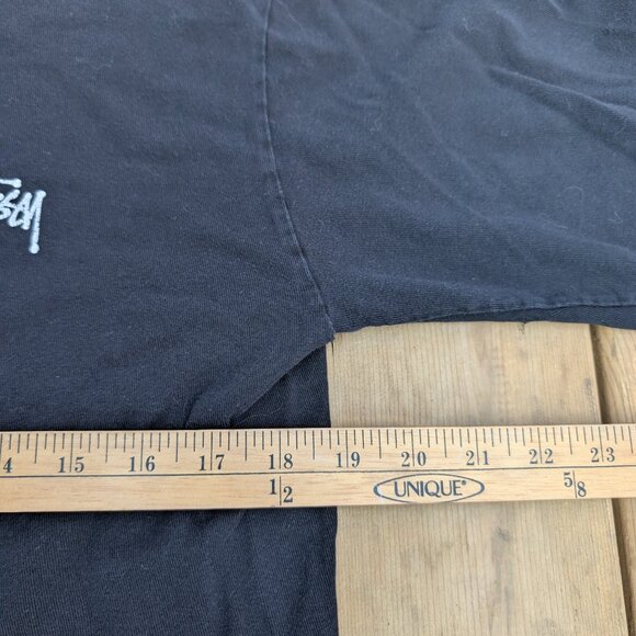 Stussy T-Shirt Men's M Black Graphic Long Sleeve Streetwear Casual Crewneck - Picture 6 of 10